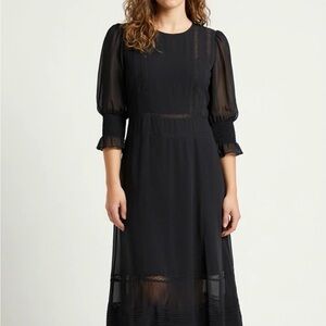Reformation Black Long Sleeve Dress
